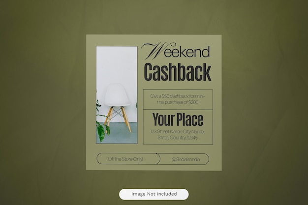 Mobiliário minimalista branco castanho Post nas redes sociais
