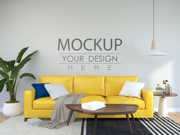 Mobilier d'intérieur de mur vide Mockup 3D Psd