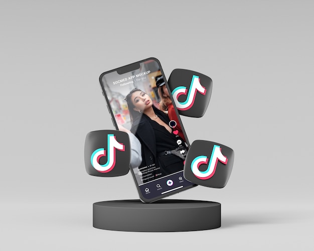 Mobiltelefon mit Social-Media-Mockup