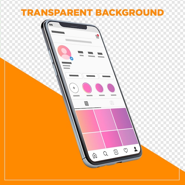 Mobiltelefon-Mockup mit durchsichtigem Hintergrund