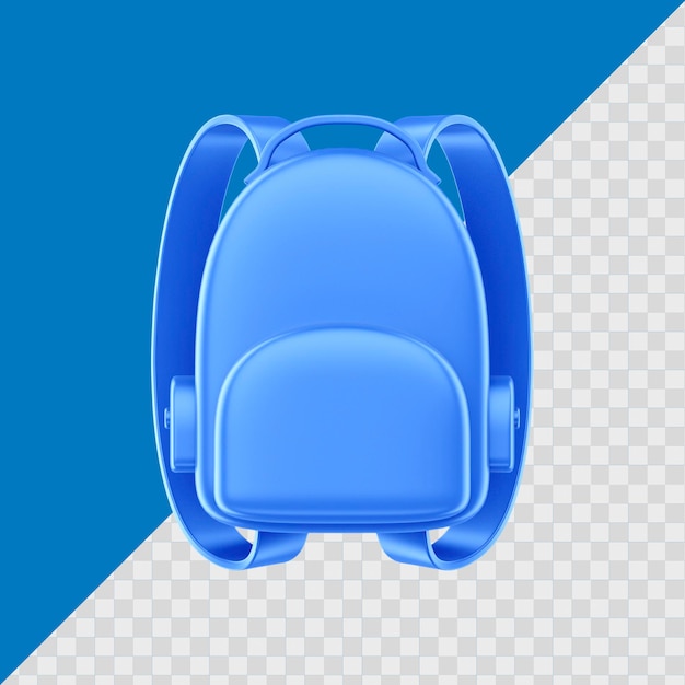 MOCHILA 3D AZUL AISLADA PARA COMPOSICIÓN