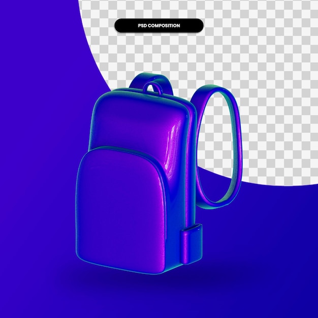 PSD mochila 3d render ilustração isolada