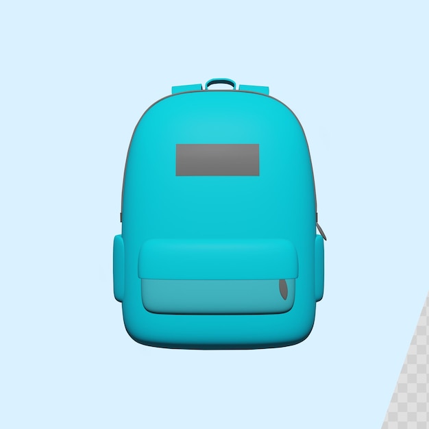 PSD mochila azul 3d de volta às aulas