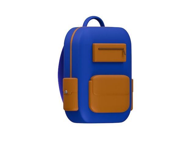 Mochila de desenho animado em 3D com sotaques laranjas