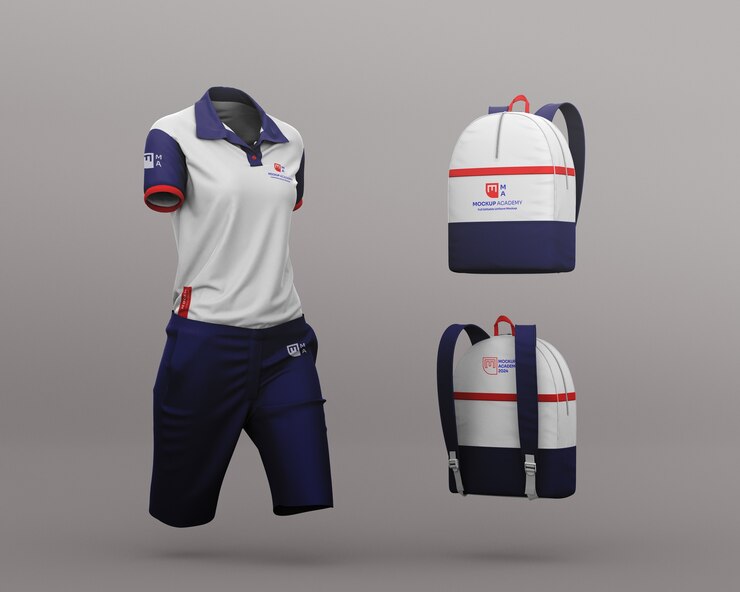 PSD mochila escolar e maquete de roupas