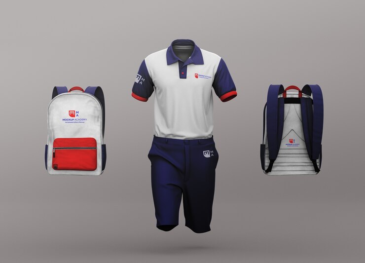 PSD mochila escolar e maquete de roupas