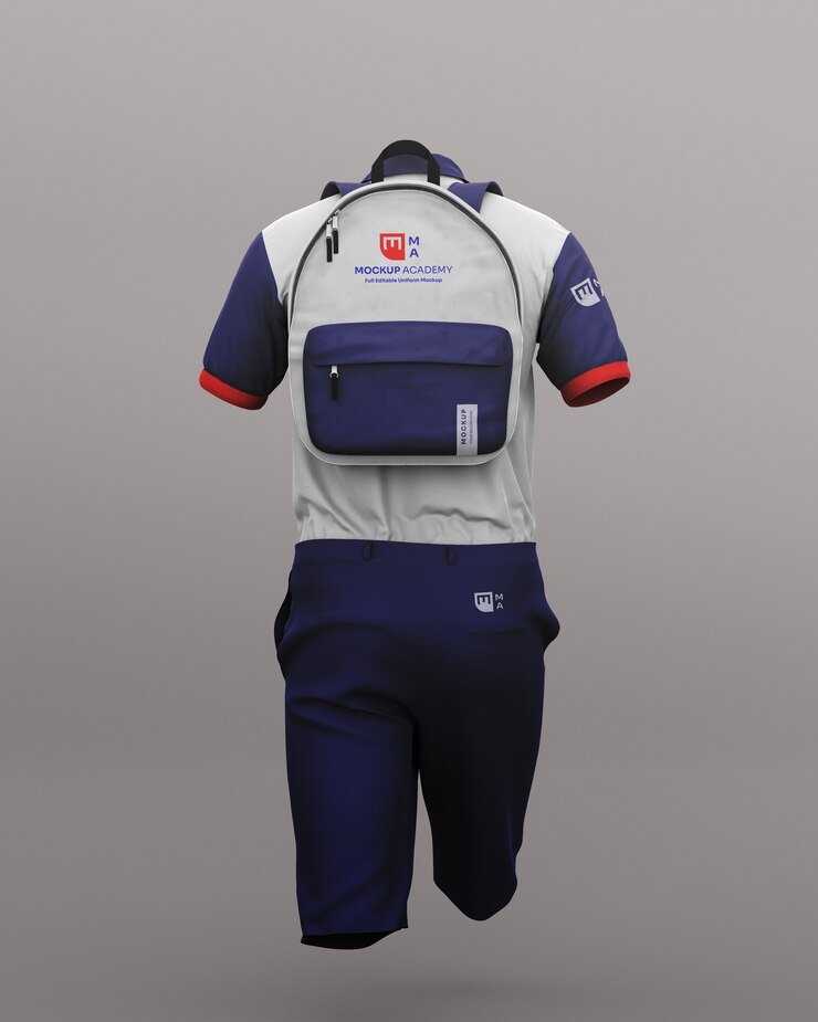 PSD mochila escolar e maquete de roupas