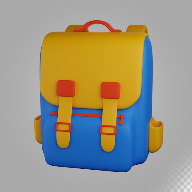 mochila escolar de ilustración 3d