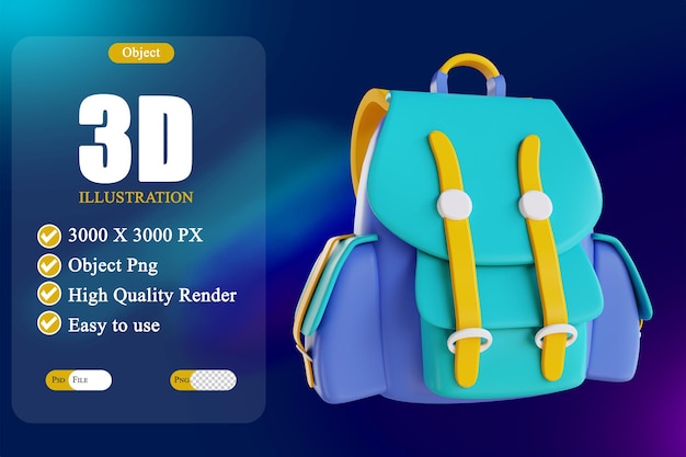 Mochila ilustração 3d