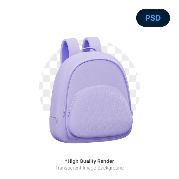 La mochila púrpura del ícono 3D Premium Psd