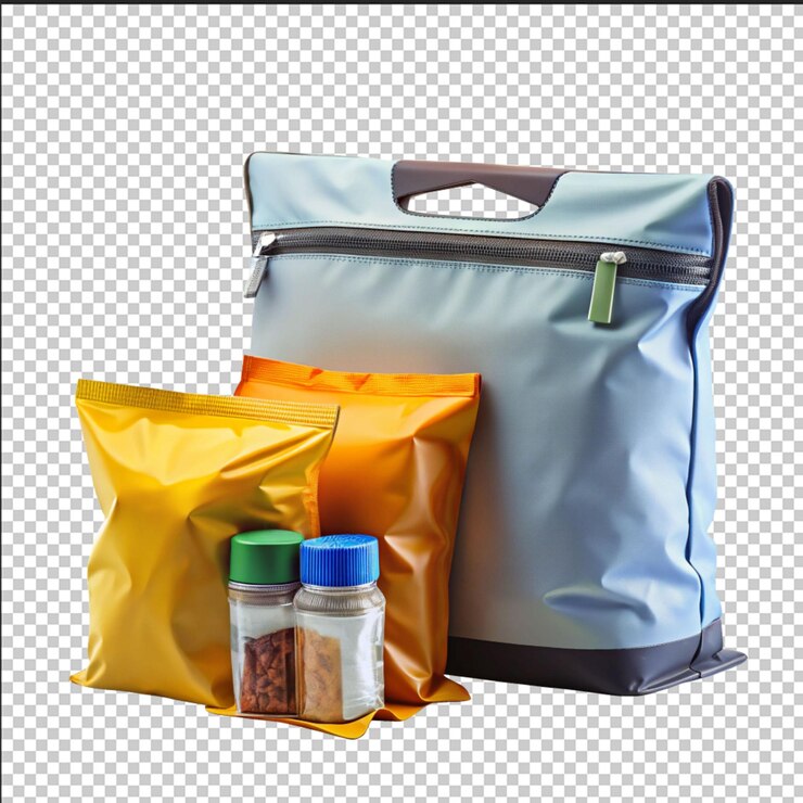 PSD una mochila verde y gris con una cremallera en ella