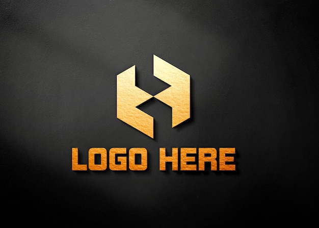 Mock mit dem goldenen 3dlogo