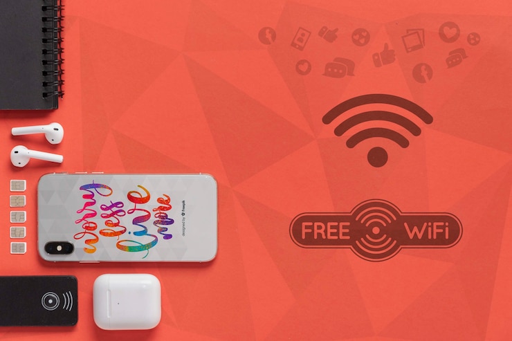 PSD mock-up 5g wifi connection for devices