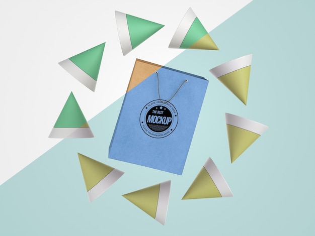 Mock-up abstrato com saco de papel