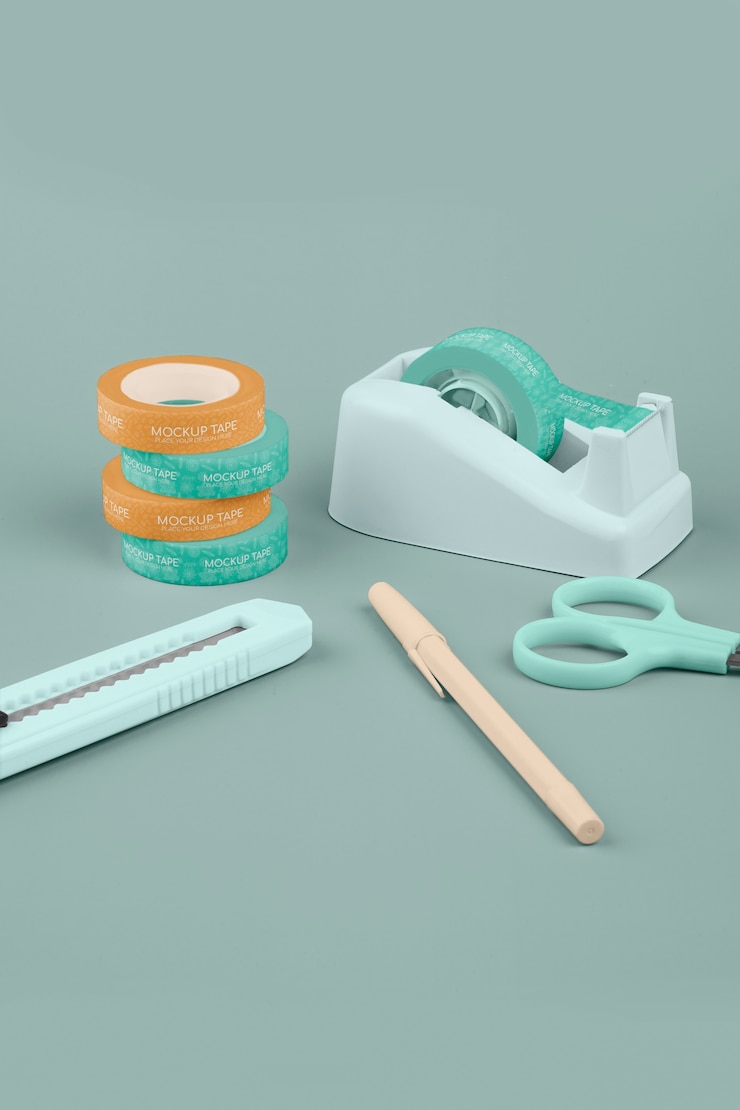 PSD mock-up adesivo decorativo in carta washi