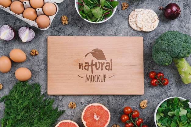 Mock-up alimentare vegano naturale e salutare