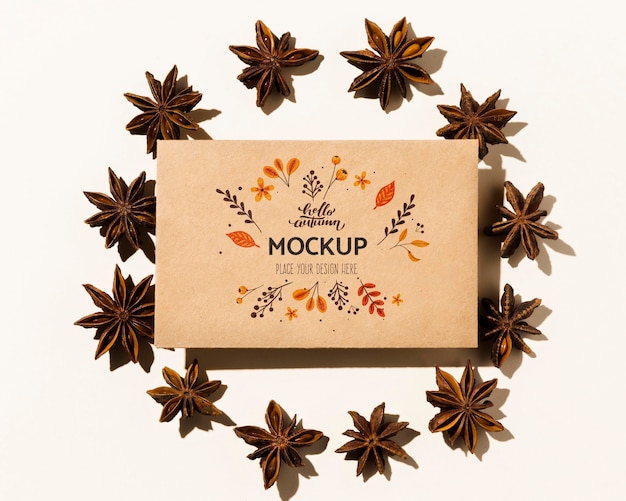 Mock-up autunnale con fiori