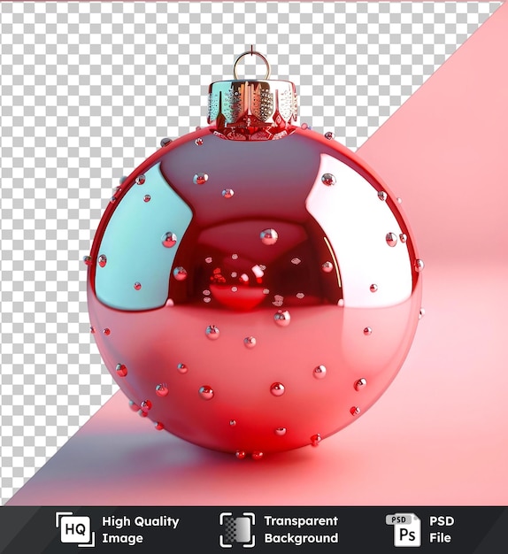 PSD mock-up de balle de noël sur un fond rose