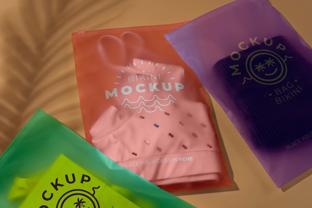 Mock-up de bolso para bikini de mujer