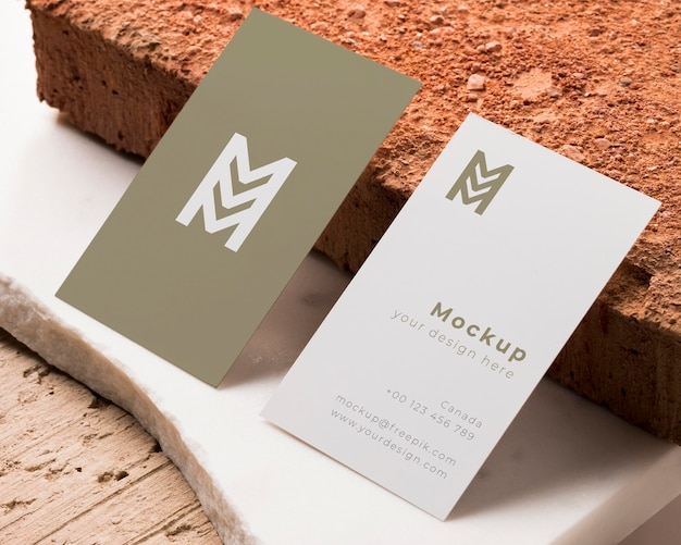 mock-up business card composition