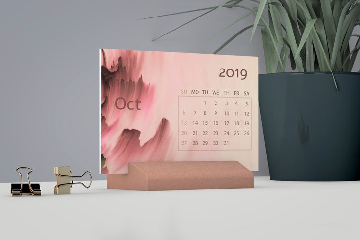 PSD mock up de calendario de acuarela