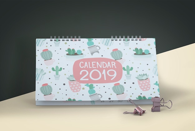 Mock up de calendario dibujado