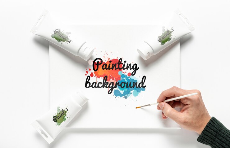 PSD mock-up colorato concetto di pittura