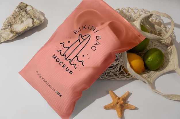 PSD mock-up de bolsa para biquíni feminino