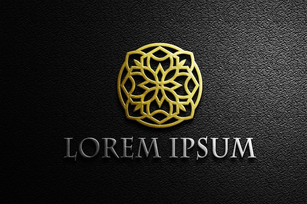 PSD mock up de logotipo 3d realista psd premium