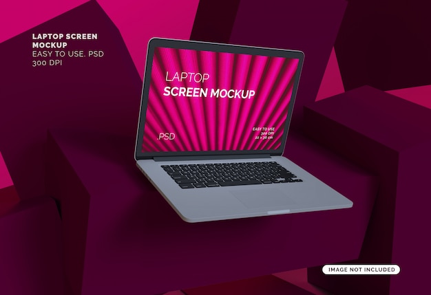 Mock-up de tela do laptop com fundo abstrato