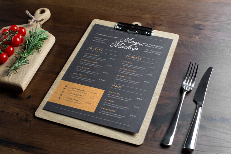 PSD mock-up del menu di carta del caffè