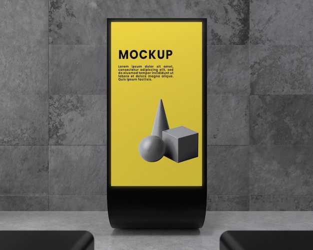 Mock-up del sistema di visualizzazione retroilluminato urbano