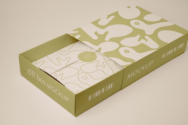 PSD mock-up-design einer geschenkbox aus pappe