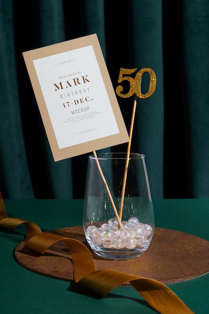 Mock-up-design für 50 jahre hochzeitsfeier-party-einladung