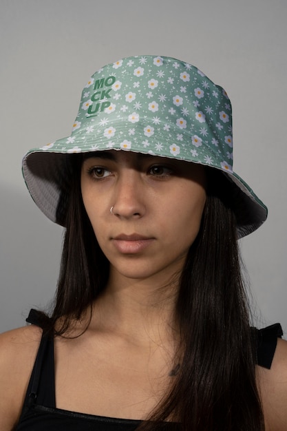 Mock-up-design für bucket-hat-kopfbedeckungen