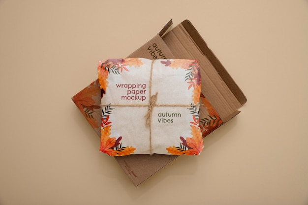 PSD mock-up-design für die verpackung von seidenpapier