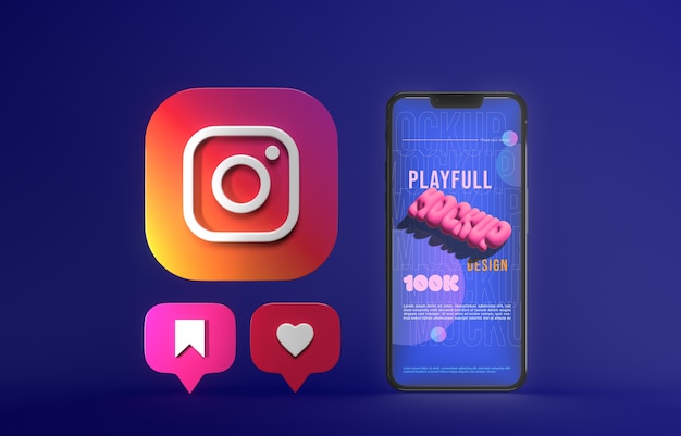 PSD mock-up-design für instagram-reels