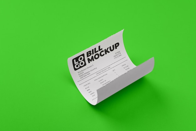 Mock-up-Design für Papierrechnungskarten
