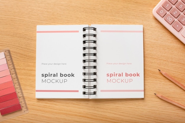 Mock-up-Design für Spiralnotizbuch