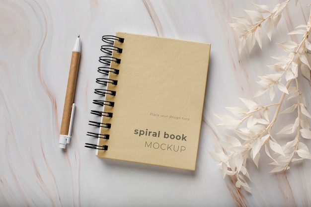 Mock-up-Design für Spiralnotizbuch