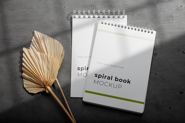 PSD mock-up-design für spiralnotizbuch