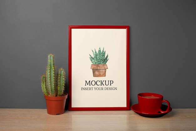 Mock-up-Design mit rotem Rahmen