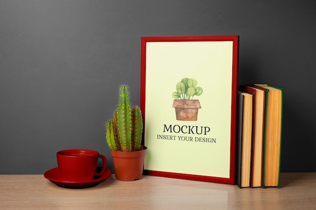 Mock-up-Design mit rotem Rahmen