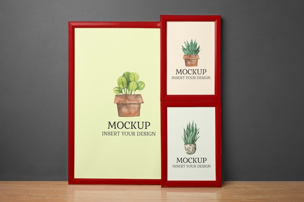 Mock-up-Design mit rotem Rahmen