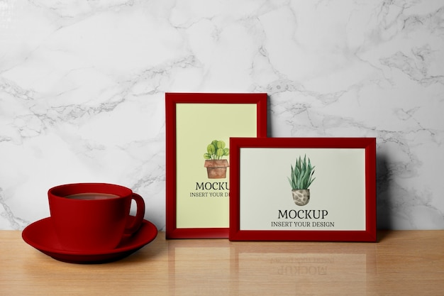 Mock-up-Design mit rotem Rahmen