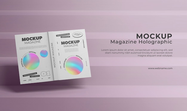 Mock-up di cancelleria per elementi editoriali olografici