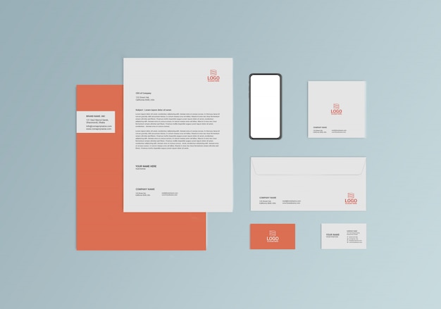 Mock-up di cancelleria