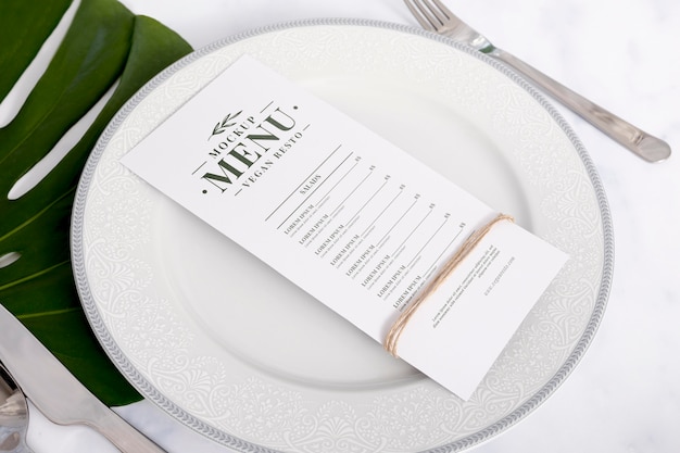 Mock-up di concetto di menu di cibo