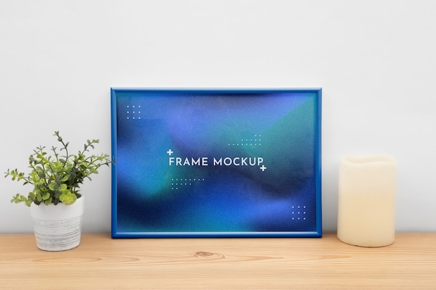Mock-up di cornice orizzontale in plastica