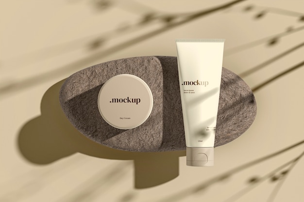 Mock-up di crema solare con confezione